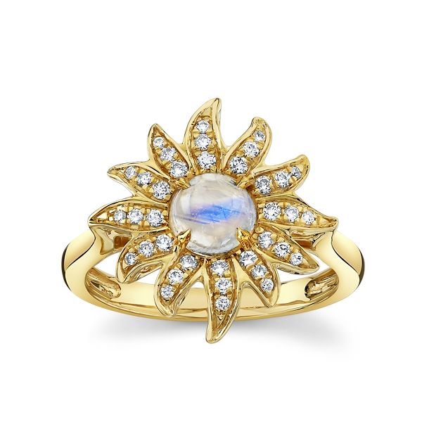 Mark Henry 18k Yellow Gold Solstice Moonstone and Diamond Fashion Ring 1/5 ct. tw.