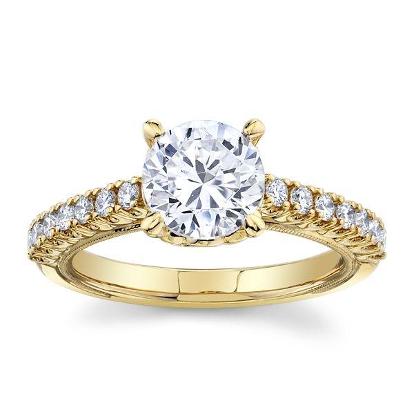 Gabriel & Co. 14k Yellow Gold Diamond Engagement Ring Setting 3/8 ct. tw.