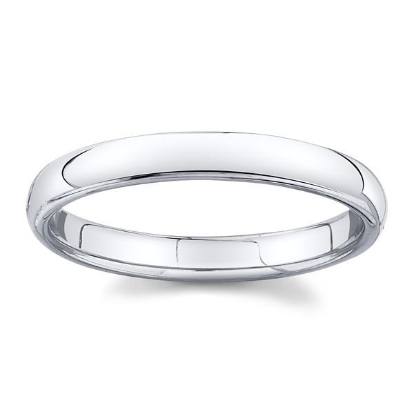 14k White Gold 3 mm Wedding Band