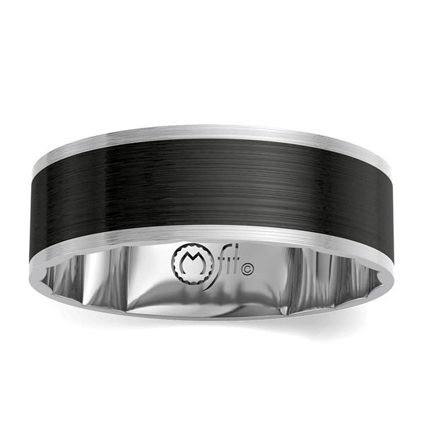 MFit Black Ceramic Carbide and 14k White Gold 8 mm Wedding Band