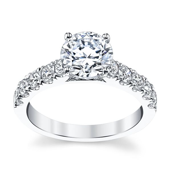 Suns and Roses 14k White Gold Diamond Engagement Ring Setting 3/4 ct. tw.