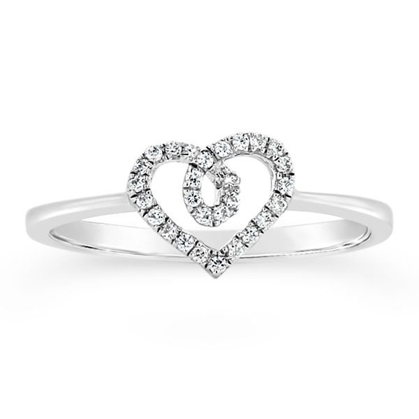 Cherish 14k White Gold Diamond Heart Promise Ring .09 ct. tw.