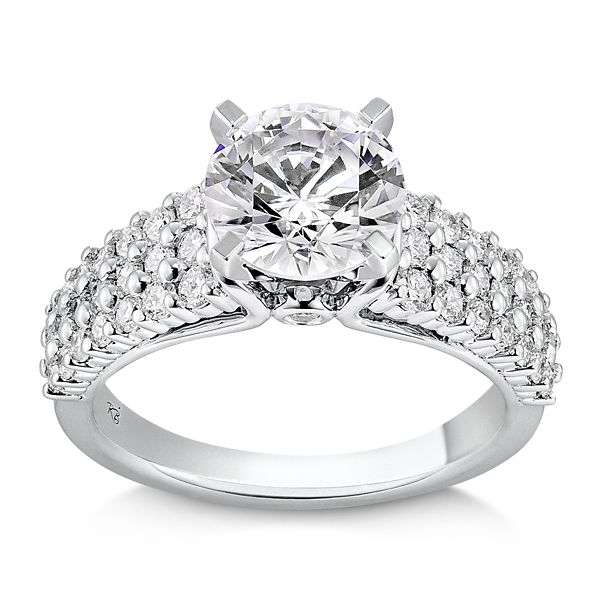 Platinum Solitaire Engagement Ring with Engraving JL PT 506