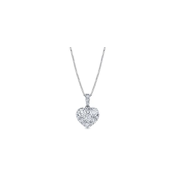 Eternalle Lab-Grown 14k White Gold Heart Diamond Pendant 1 1/4 ct. tw.