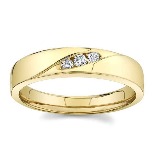 14k Yellow Gold Diamond Wedding Band 1/10 ct. tw.