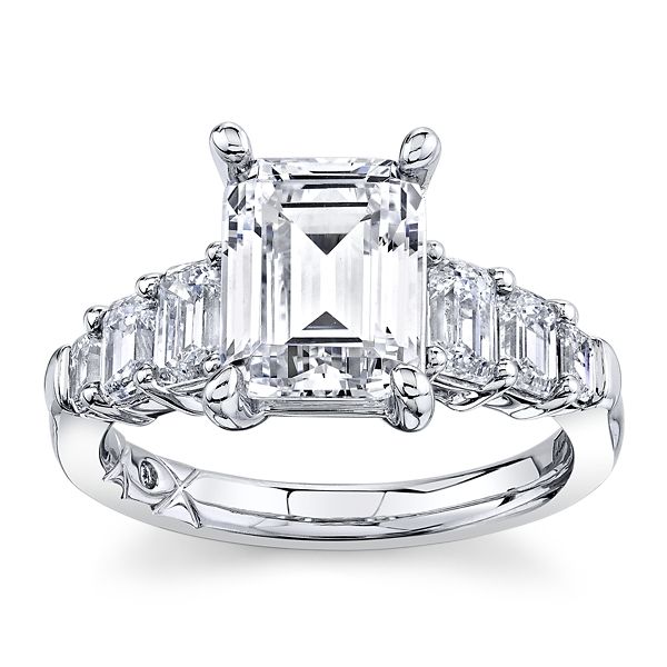 A. Jaffe 14k White Gold Diamond Engagement Ring Setting 1 1/4 ct. tw.