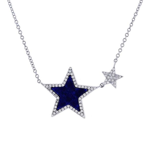 Shy Creation 14k White Gold Stars Diamond Pendant 1/5 ct. tw.