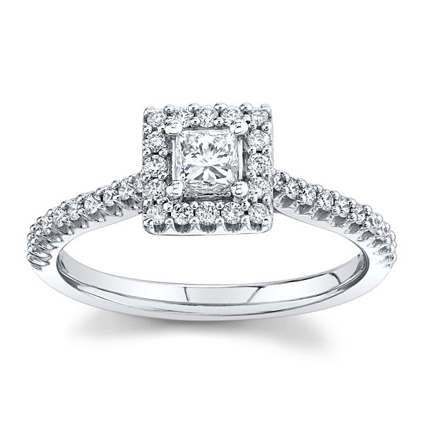 Cherish 10k White Gold Diamond Engagement Ring 1/2 ct. tw.