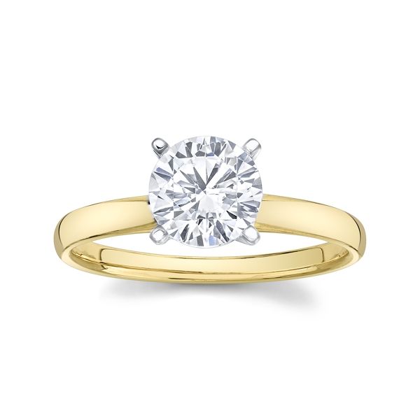 14k Yellow Gold and 14k White Gold Engagement Ring Setting