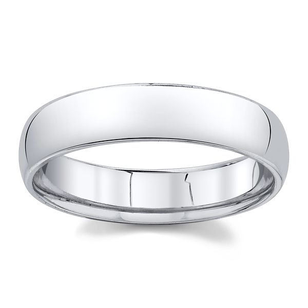 14k White Gold 5 mm Wedding Band