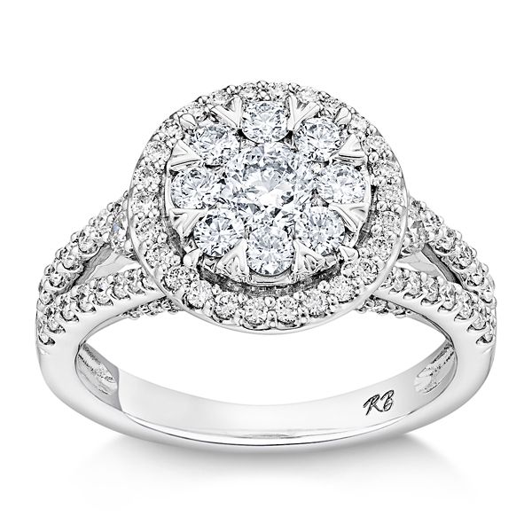 Mosaic Collection 14k White Gold Diamond Engagement Ring 1 1/2 ct. tw.