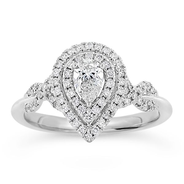 Cherish 14k White Gold Diamond Engagement Ring 5/8 ct. tw.