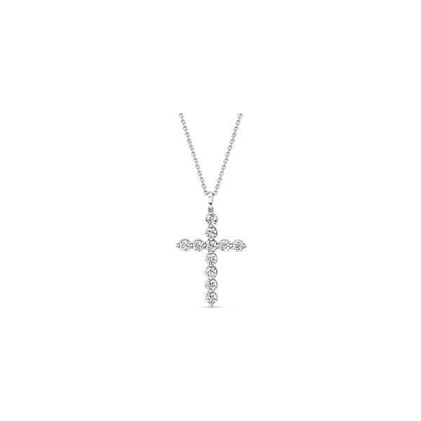 Memoire 18k White Gold Cross Diamond Pendant 1 ct. tw.