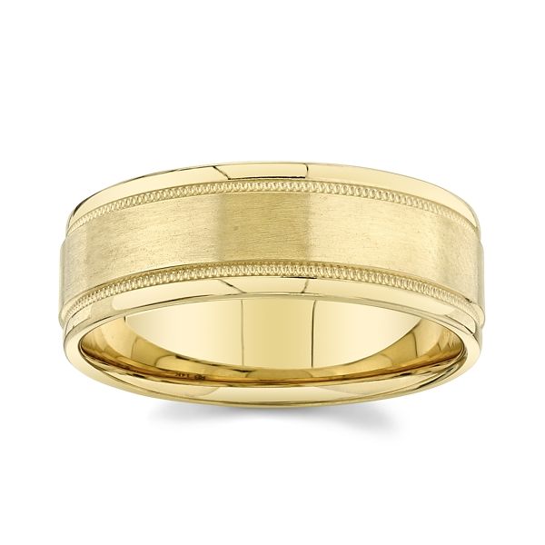 14k Yellow Gold 8 mm Wedding Band