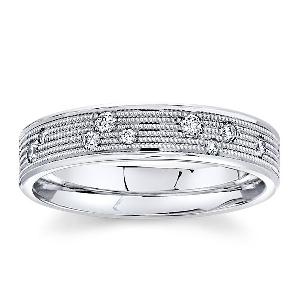 Christian Bauer 14k White Gold Diamond Wedding Band 1/8 ct. tw.