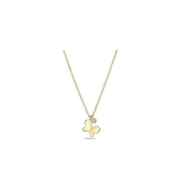 Shy Creation 14k Yellow Gold Necklace .02 ct. tw.