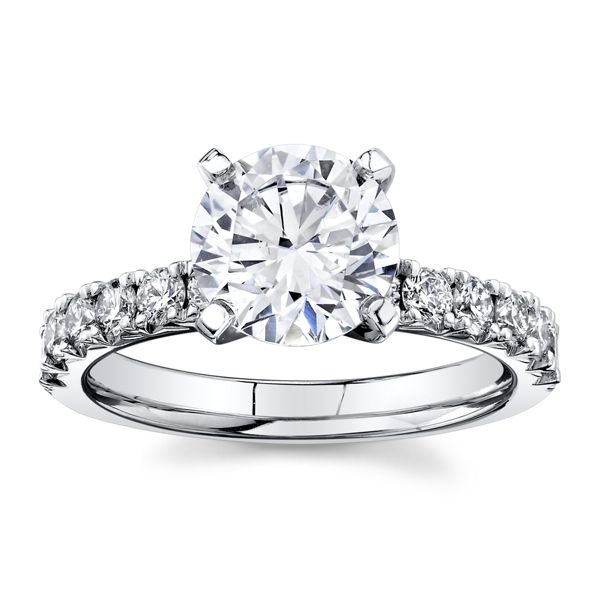 RB Signature 14k White Gold Diamond Engagement Ring Setting 1/2 ct. tw.