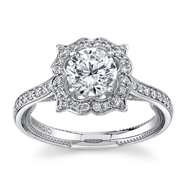 Verragio 18k White Gold Diamond Engagement Ring Setting 1/3 ct. tw.