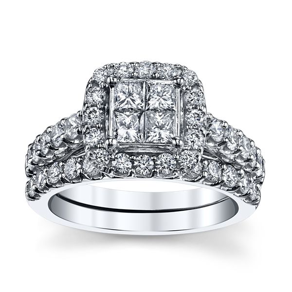 Mosaic Collection 14k White Gold Diamond Wedding Set 2 ct. tw.