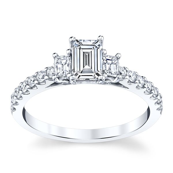 RB Signature 14k White Gold Diamond Engagement Ring Setting 1/2 ct. tw.