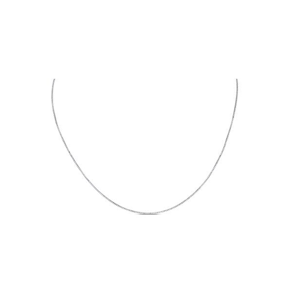 14k White Gold 16" Box Chain Necklace