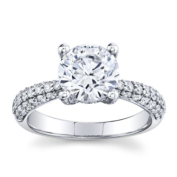 RB Signature 14k White Gold Diamond Engagement Ring Setting 5/8 ct. tw.