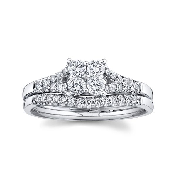 Cherish 14k White Gold Diamond Wedding Set 1/2 ct. tw.