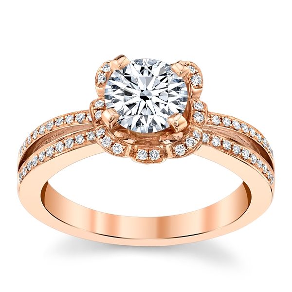 RB Signature 14k Rose Gold Diamond Engagement Ring Setting 1/5 ct. tw.