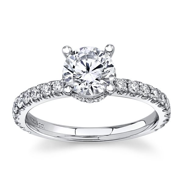 Gabriel & Co. 14k White Gold Diamond Engagement Ring Setting 1/2 ct. tw.
