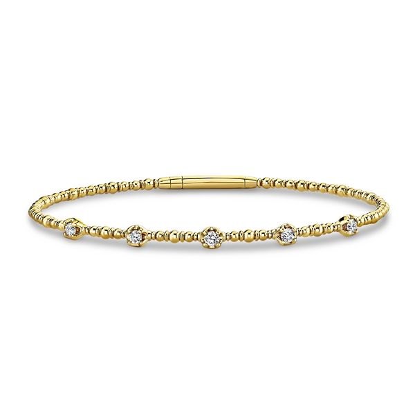 14k Yellow Gold and Titanium Diamond Bracelet 1/4 ct. tw.