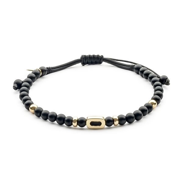 14k Yellow Gold Jaibor Uomo Onyx Bracelet