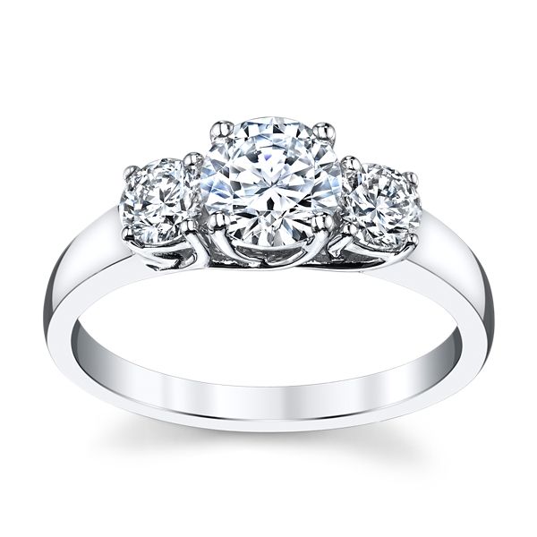 RB Signature 14k White Gold Diamond Engagement Ring Setting 1/2 ct. tw.