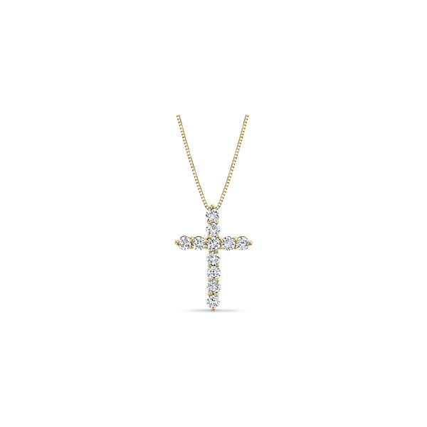 Eternalle Lab-Grown 14k Yellow Gold Cross Pendant 1 ct. tw.