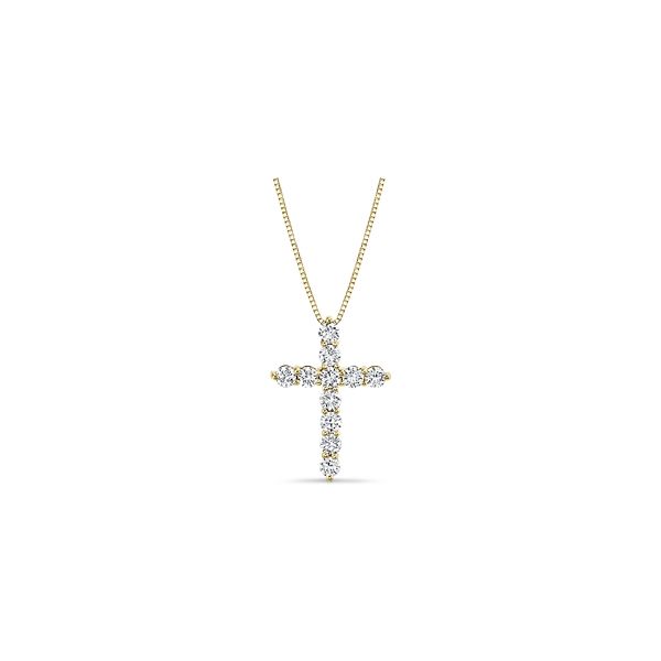 Eternalle Lab-Grown 14k Yellow Gold Cross Diamond Pendant 1 ct. tw.