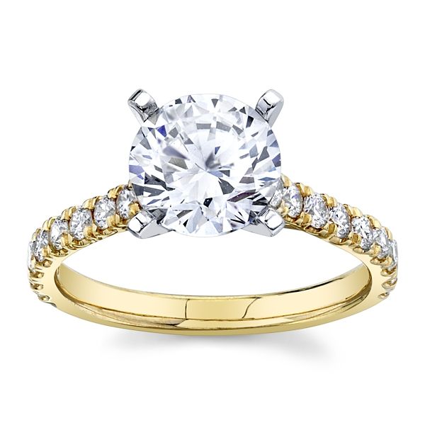 Gabriel & Co. 14k Yellow Gold and 14k White Gold Diamond Engagement Ring Setting 1/2 ct. tw.