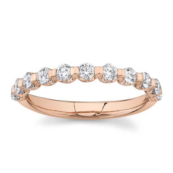 Suns and Roses 14k Rose Gold Diamond Wedding Band 1/2 ct. tw.