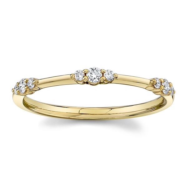 14k Yellow Gold Diamond Wedding Band 1/8 ct. tw.