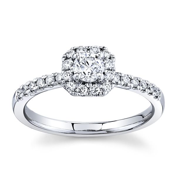 Cherish 14k White Gold Diamond Engagement Ring 1/2 ct. tw.