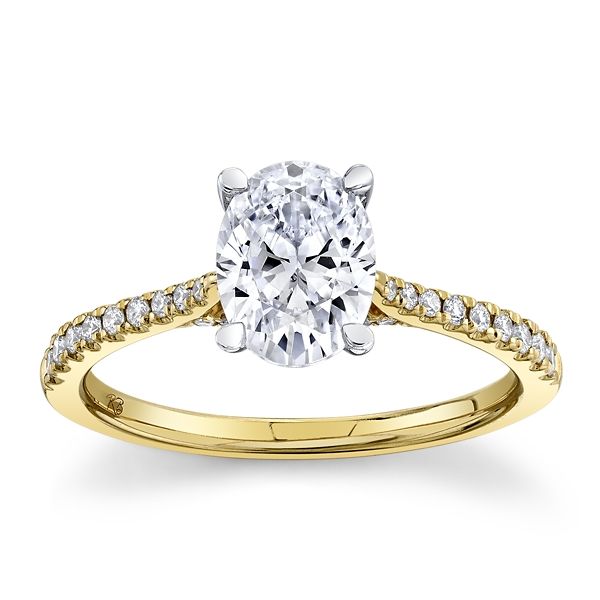 RB Signature 14k Yellow Gold and 14k White Gold Diamond Engagement Ring Setting 1/5 ct. tw.