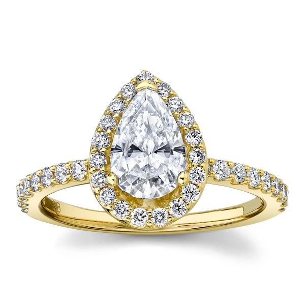 Suns and Roses 14k Yellow Gold Diamond Engagement Ring Setting 3/8 ct. tw.