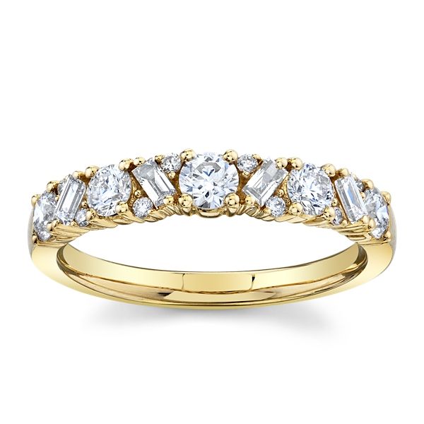 14k Yellow Gold Diamond Wedding Band 3/4 ct. tw.