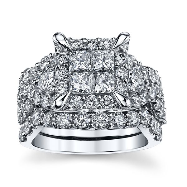 Mosaic Collection 14k White Gold Diamond Wedding Set 4 ct. tw.
