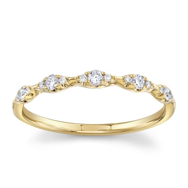 14k Yellow Gold Diamond Wedding Band 1/5 ct. tw.