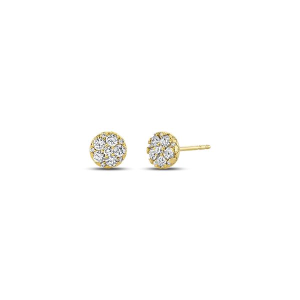 Memoire 18k Yellow Gold Diamond Earrings 1/2 ct. tw.