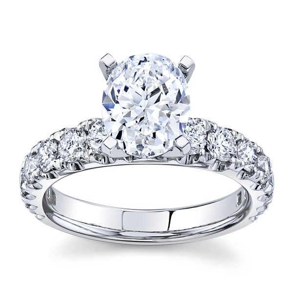 Divine 14k White Gold Diamond Engagement Ring Setting 1 ct. tw.