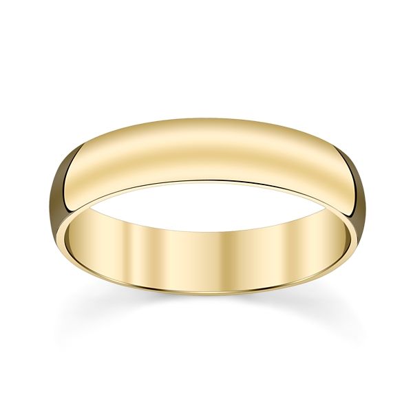 14k Yellow Gold 5 mm Comfort Fit Band