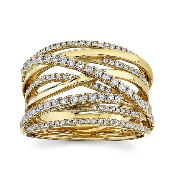 Shy Creation 14k Yellow Gold Diamond Wedding Band 5/8 ct. tw.