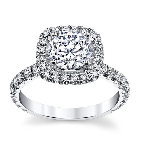 Michael M. 18k White Gold Diamond Engagement Ring Setting 3/4 ct. tw.