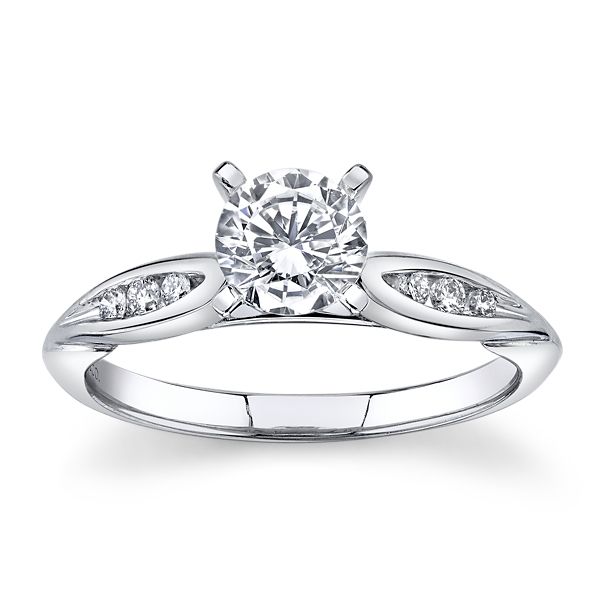 Gabriel & Co. 14k White Gold Diamond Engagement Ring Setting 1/10 ct. tw.