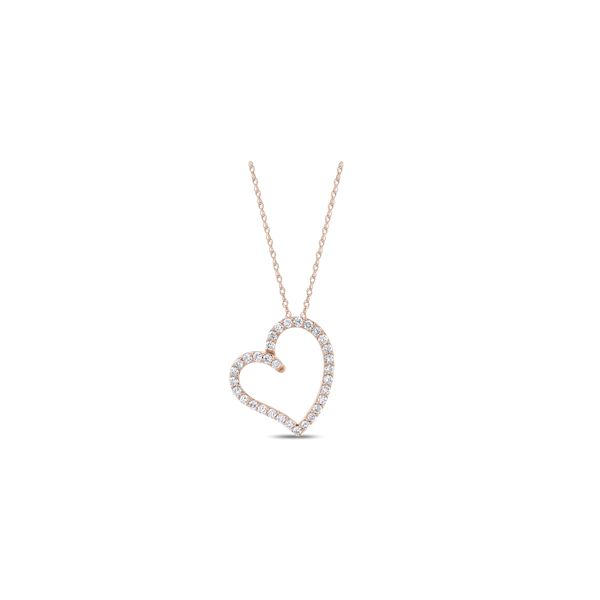 Eternalle Lab-Grown 14k Rose Gold Heart Diamond Pendant 1/2 ct. tw.